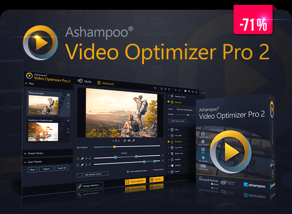 Ashampoo Video Optimizer Pro 2 - The lightning fast video editor for brilliant results