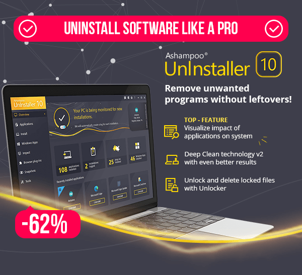 Ashampoo UnInstaller 10 - Try out new software without worries