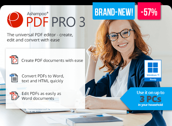 Ashampoo PDF Pro 3 - The universal PDF editor - create, edit and convert with ease