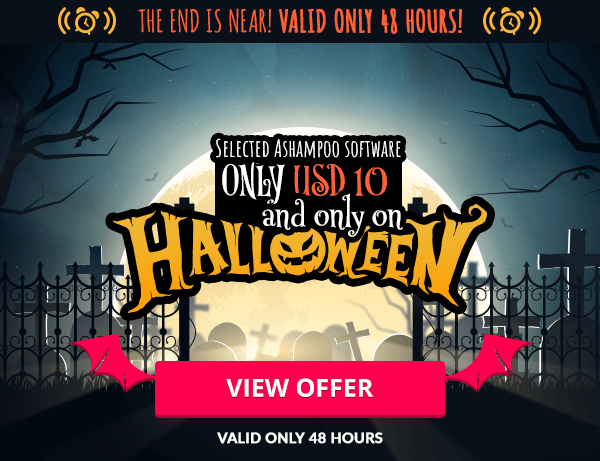 Selected Ashampoo software ONLY $10 and only on Halloween!