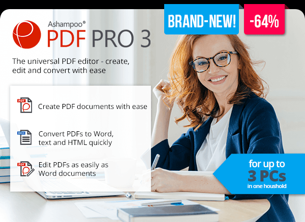 Ashampoo PDF Pro 3 - The universal PDF editor - create, edit and convert with ease