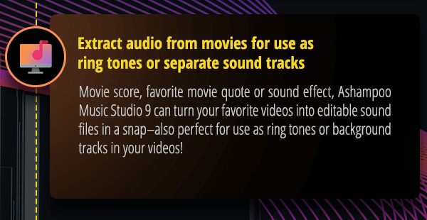 Extract audio from movies for use as ring tones or separate sound tracks