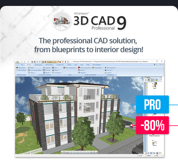 3D CAD 9 | The professional CAD solution, from blueprints to interior design!