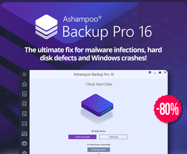 Ashampoo Backup Pro 16 - The backup solution for optimal security