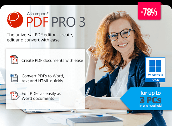 Ashampoo PDF Pro 3 - The universal PDF editor - create, edit and convert with ease