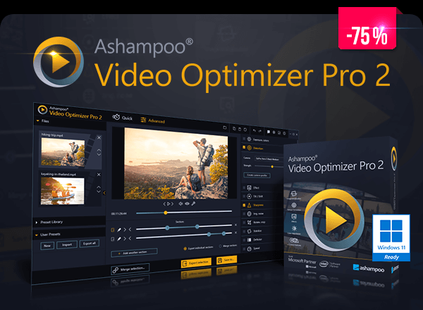 Ashampoo Video Optimizer Pro 2 - The lightning fast video editor for brilliant results