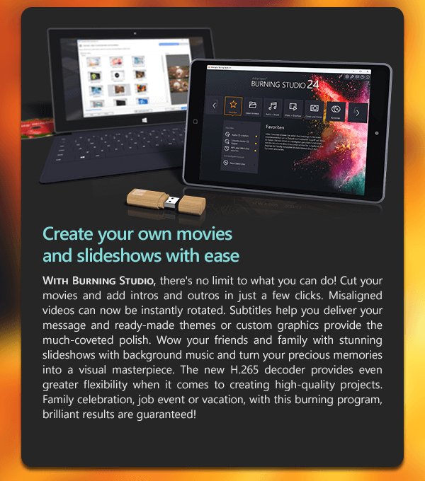Create your own movies and slideshows with ease