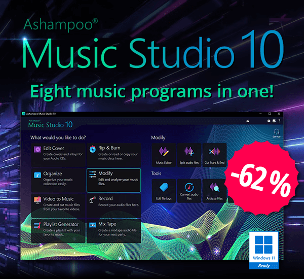 Ashampoo Music Studio 10 | Eight music programs in one!