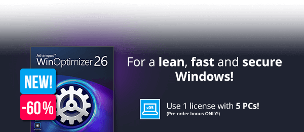 Ashampoo WinOptimizer 26 | For a lean, fast and secure Windows!