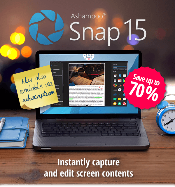 Ashampoo Snap 15 | Now also available via subscription