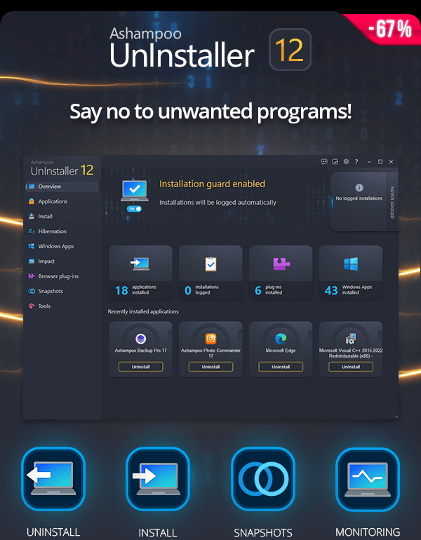 Ashampoo UnInstaller 12 - Say no to unwanted programs!