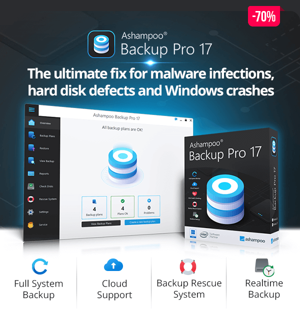 Ashampoo Backup Pro 17 - Backup, rescue, and restore files with ease!