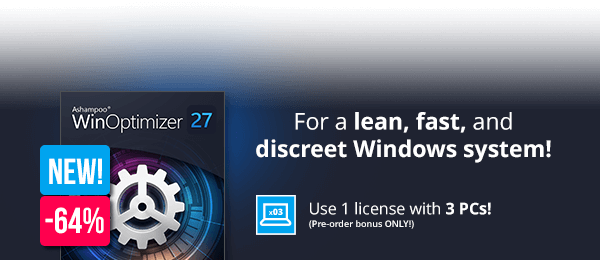 Ashampoo® WinOptimizer 27 | For a lean, fast, and discreet Windows system