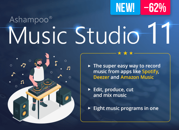 Ashampoo® Music Studio 11 | The super easy way to record music from apps like Spotify, Deezer, and Amazon Music!