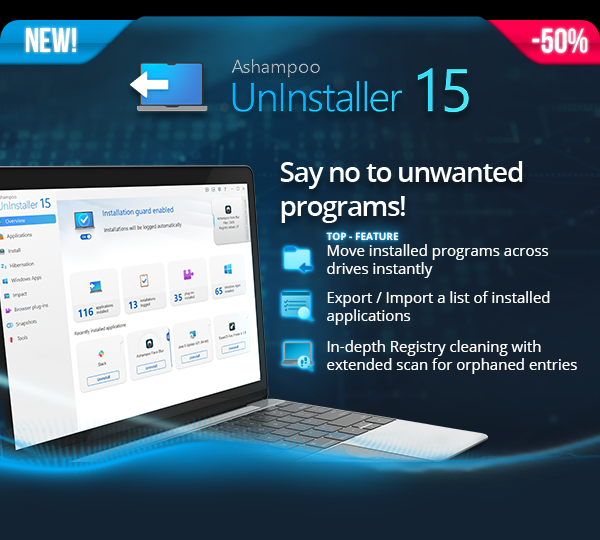 Ashampoo® UnInstaller 15 | Say no to unwanted programs!