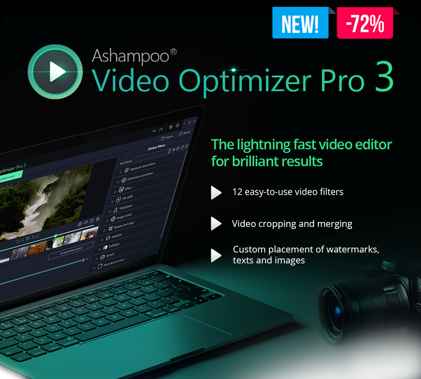 Ashampoo® Video Optimizer Pro 3 | The lightning fast video editor for brilliant results