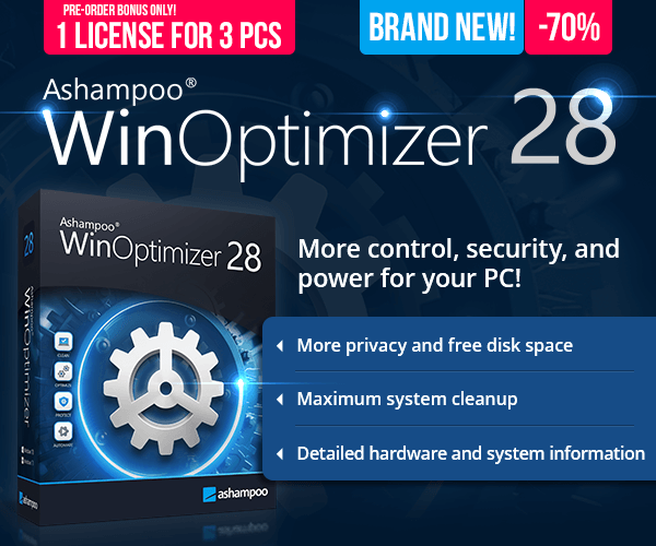 Ashampoo® WinOptimizer 28 | More control, security, and power for your PC!
