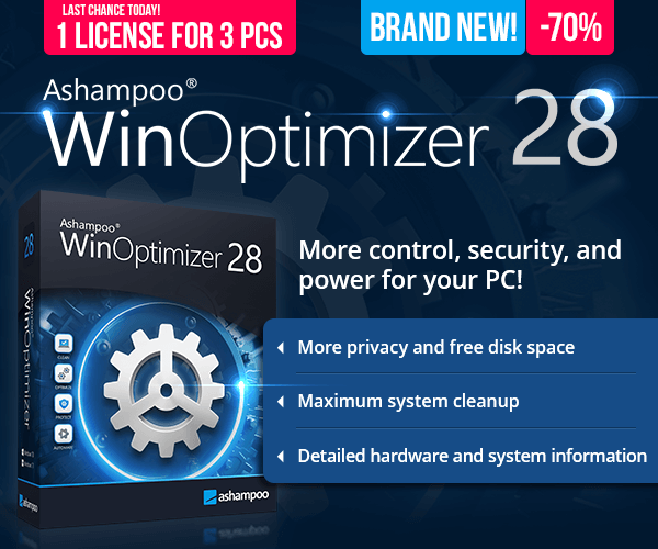 Ashampoo® WinOptimizer 28 | More control, security, and power for your PC!