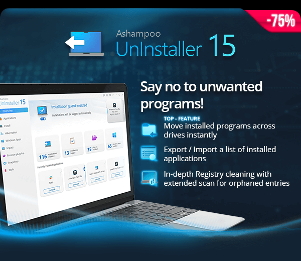 Ashampoo® UnInstaller 15 | Say no to unwanted programs!