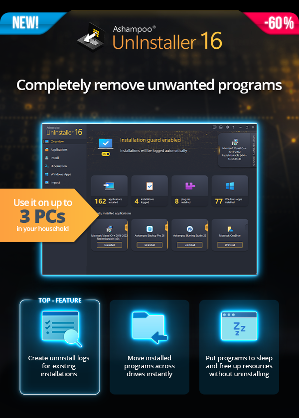 Ashampoo® UnInstaller 16 | Say no to unwanted programs!