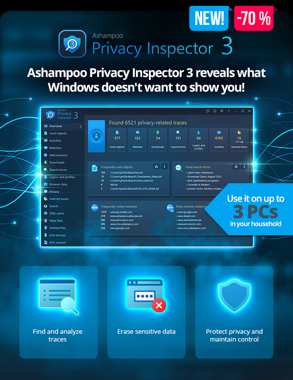 Ashampoo® Privacy Inspector 3 | Your data. Your control. Your privacy.