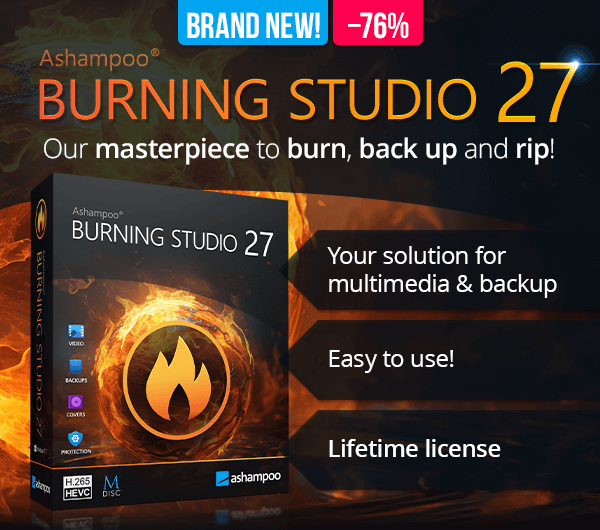 Ashampoo® Burning Studio 27 | Our masterpiece to burn, back up and rip