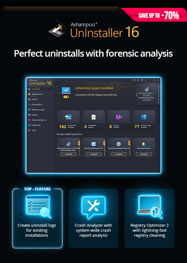 Ashampoo® UnInstaller 16 | Say no to unwanted programs!