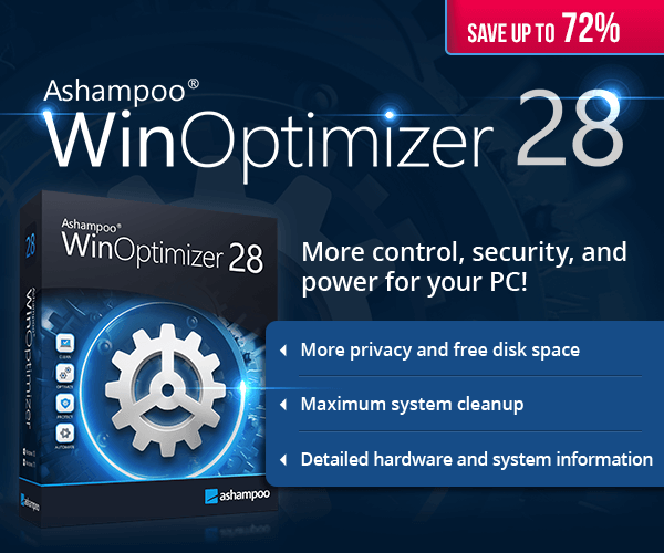 Ashampoo® WinOptimizer 28 | More control, security, and power for your PC!