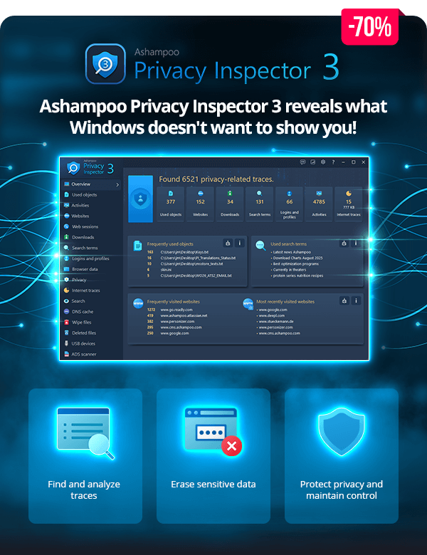 Ashampoo® Privacy Inspector 3 | Your data. Your control. Your privacy.
