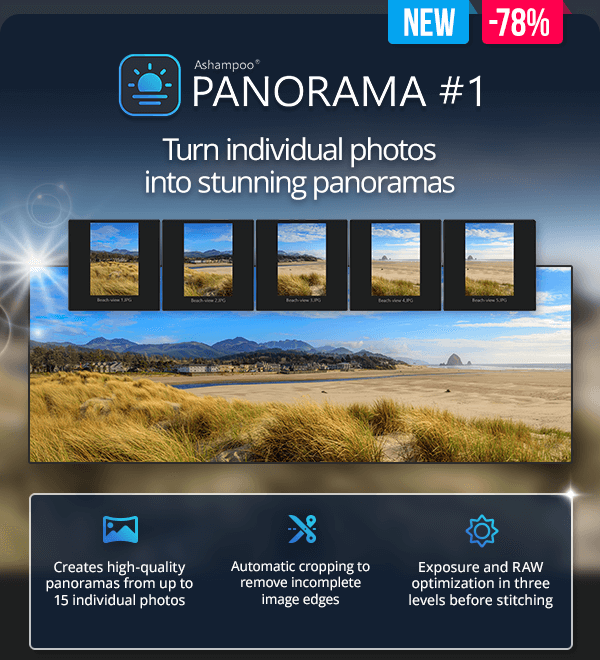 Ashampoo® PANORAMA #1 | More depth and detail for maximum HDR quality