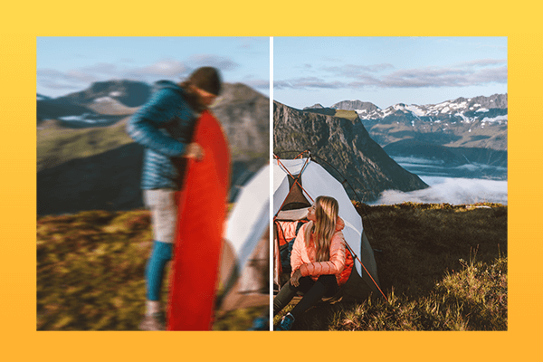 A before and after comparison of image improvements.