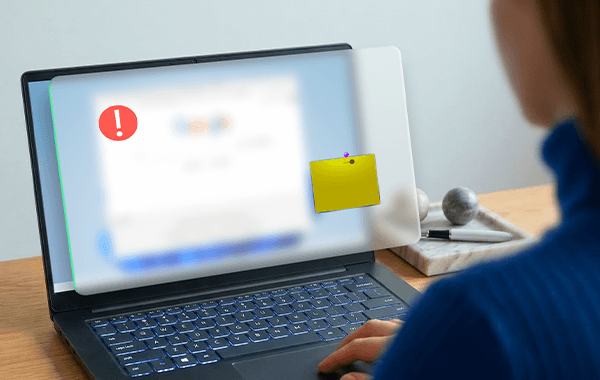 Woman looking at display.