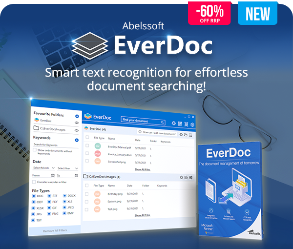 Abelssoft EverDoc 2026 – Smart text recognition for effortless document searching!