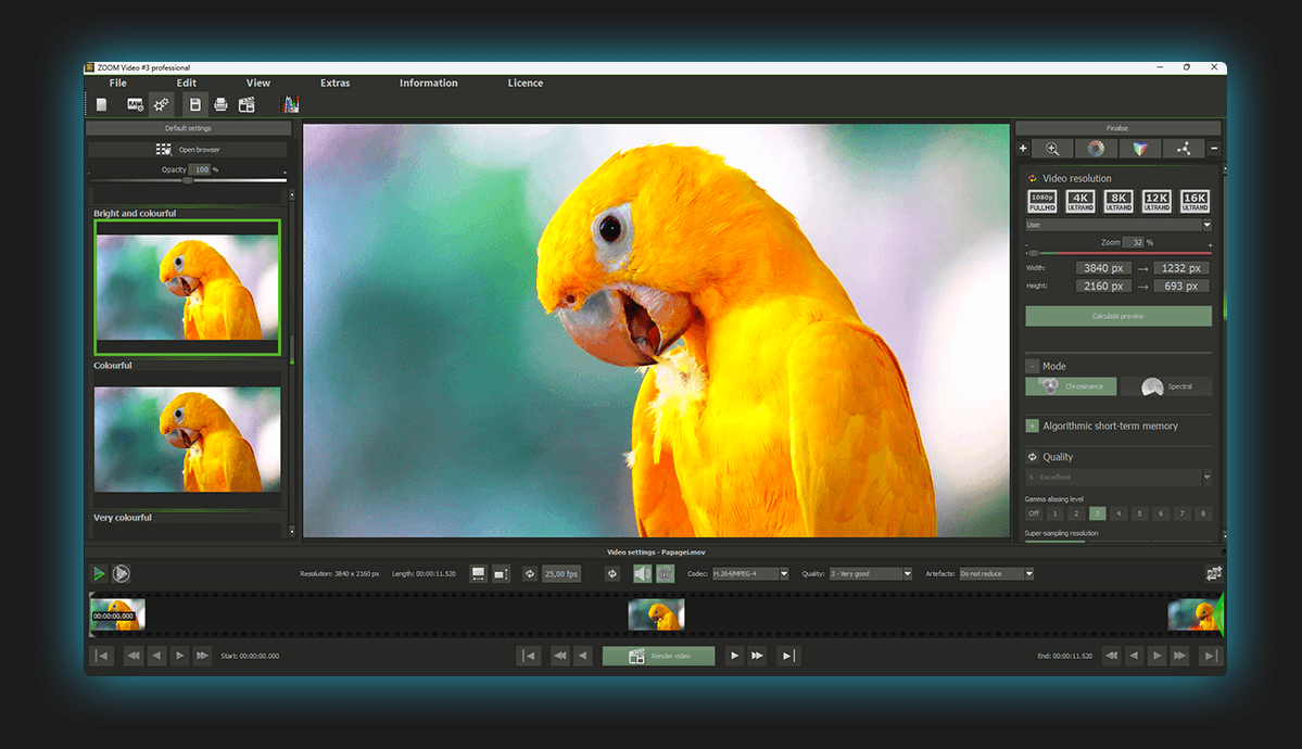 (image - Videosettings interface)