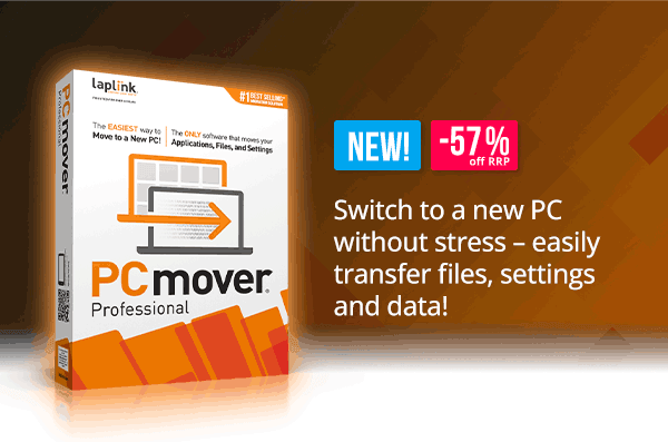 Laplink PC Mover Professional | Switch to a new PC without stress – easily transfer files, settings and data!