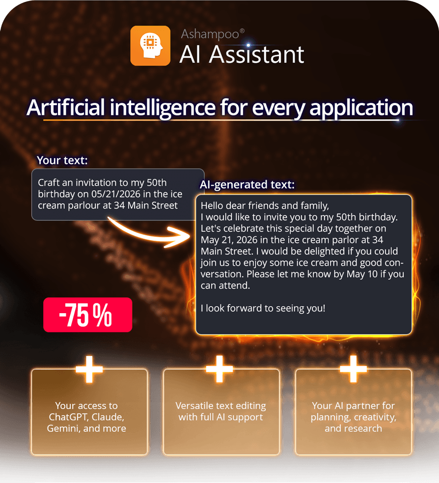 Ashampoo AI Assistant - Artificial intelligence for every application