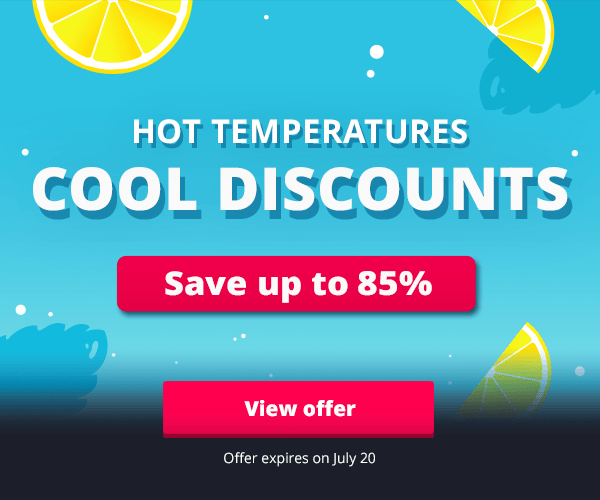 Hot temperatures, cool discounts.| Save up to 85%