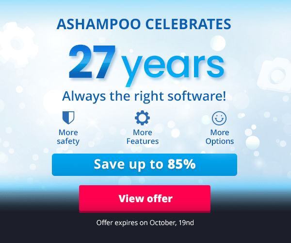 27 years of Ashampoo - Always the right software!